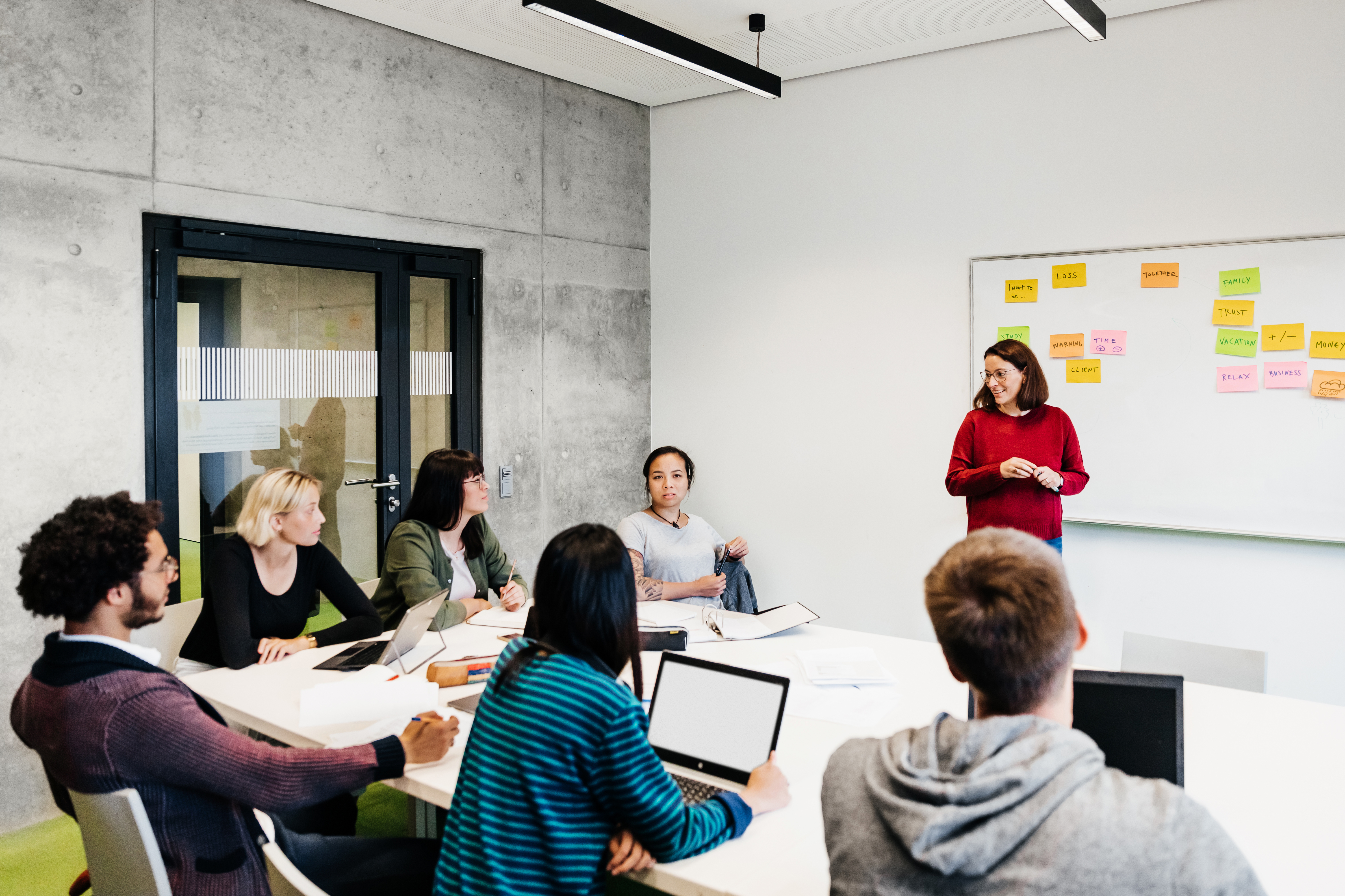 woman teaching a class
