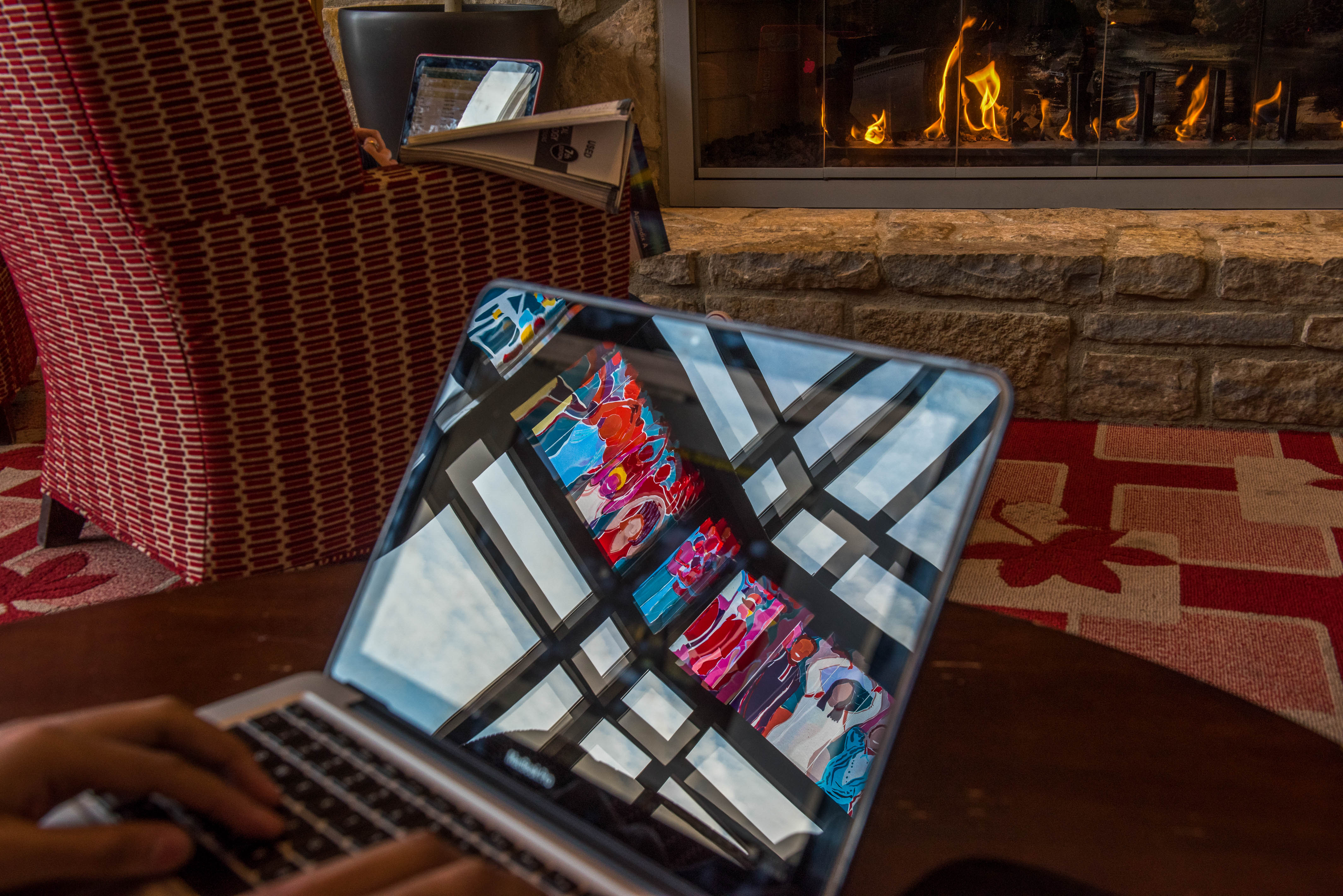 using laptop at the Union